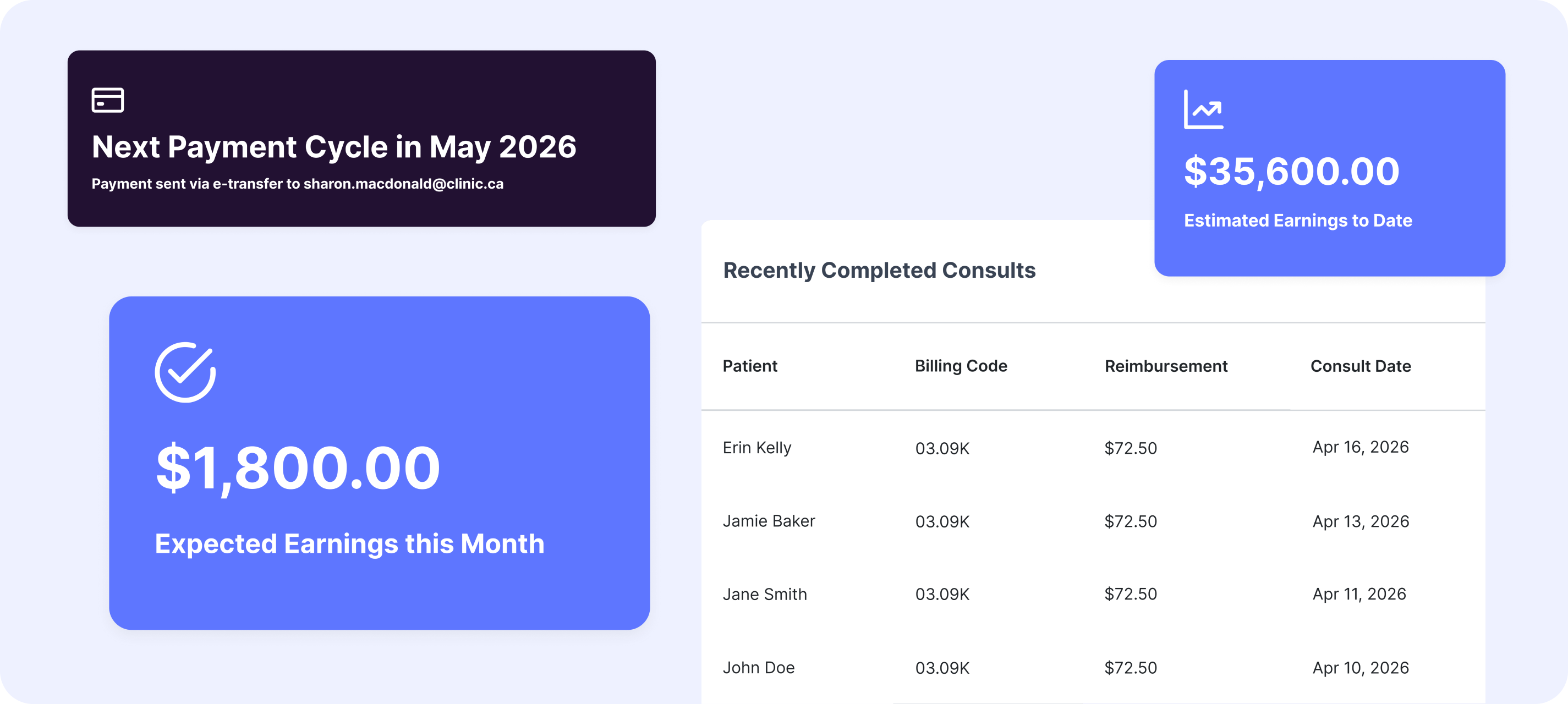 Billing screenshot