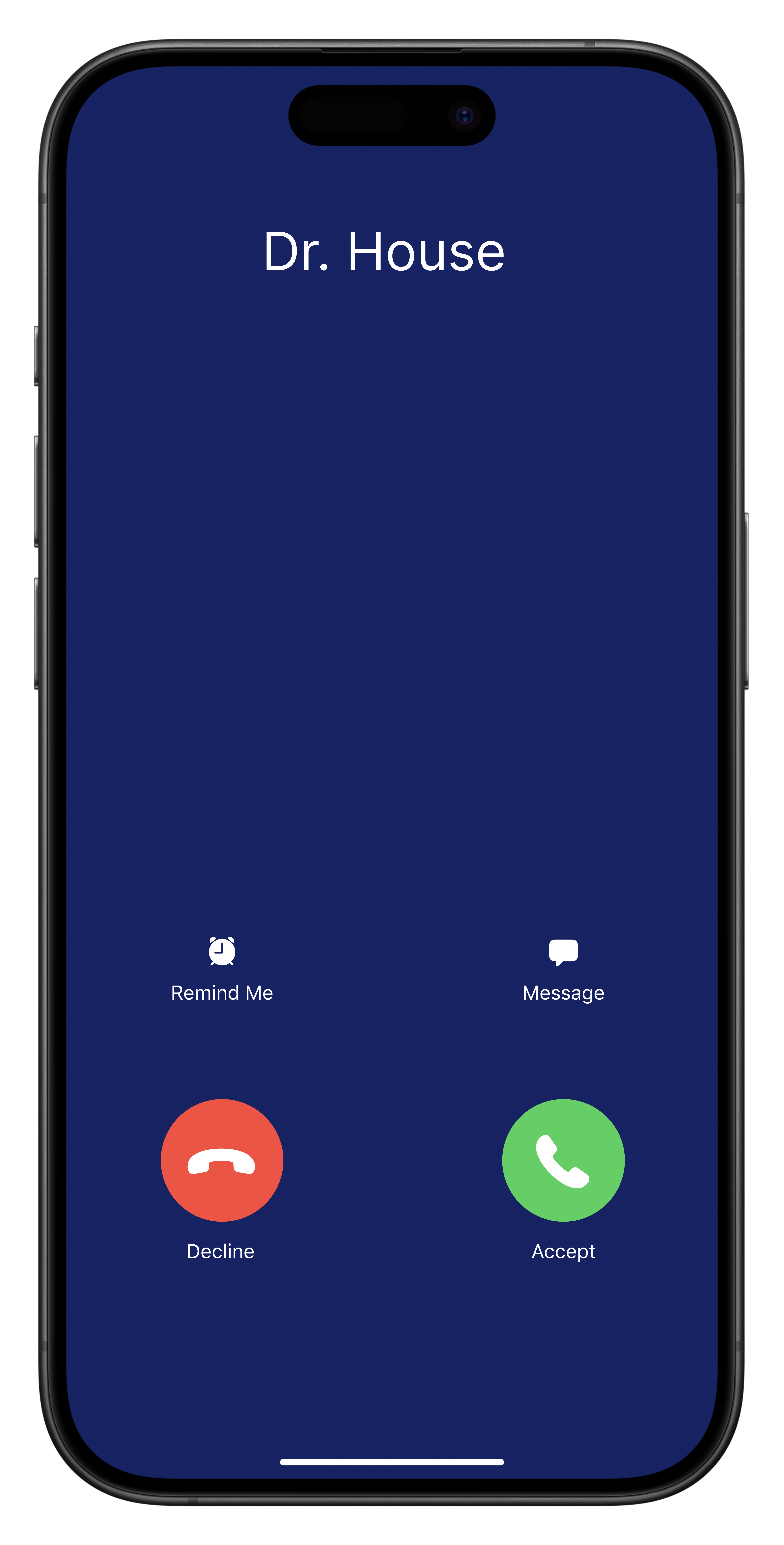 Caller ID showing Dr. John Smith