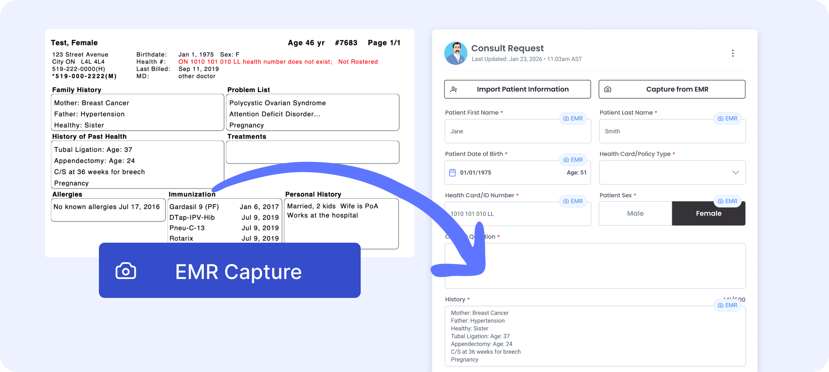 EMR Capture screenshot