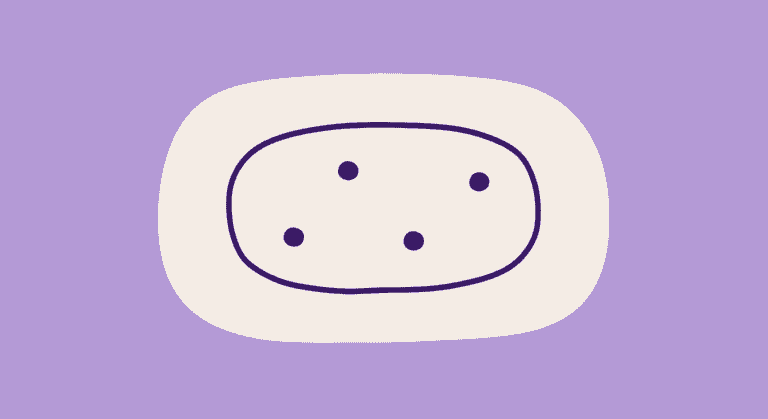 Hand-drawn illustration of a small patch of skin with a few visible spots, illustrating a Virtual Hallway clinical stories case study on severe acne and dermatology consultation.